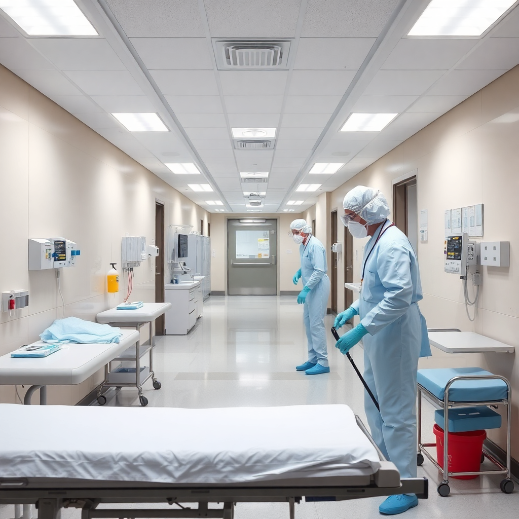 hospital cleaning disinfection, medical facility, sterile environment maintenance